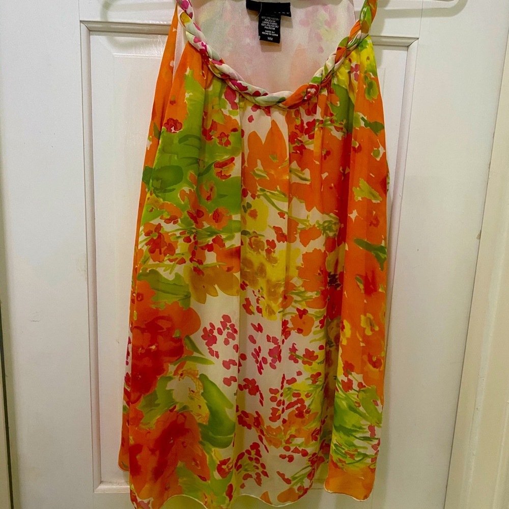 APOSTROPHE Floral top with braided straps